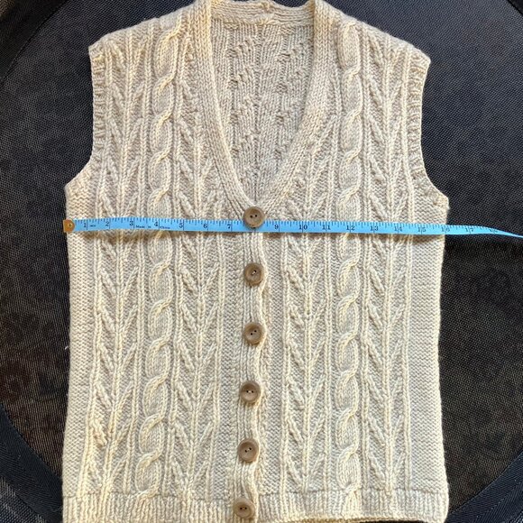 Hand Knit Cable Vest - Picture 2 of 3